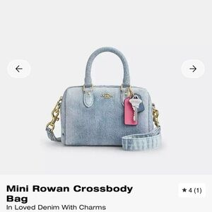 Mini Rowan Crossbody Bag in Gold - Loved Denim With Charms